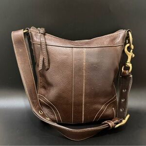 Vintage Y2K COACH 10398 Dark Brown Leather Bleecker Slim Shoulder Crossbody Bag
